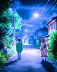 Night Walkers in Residential Street