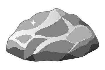 Minimalist Silver Ore Design with Rough Texture and Metallic Finish