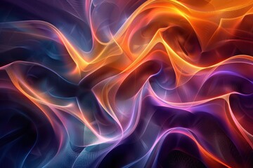 Obraz premium Abstract Art of Glowing Neural Pathways Illustrating Harmony and Balance in Mental Health Design