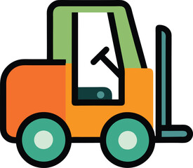 Forklift vector silhouette illustration (26).eps