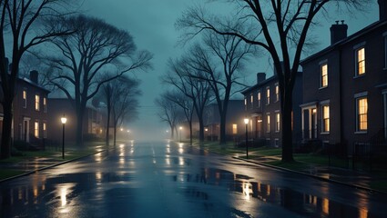 street in the night , AI Generated.