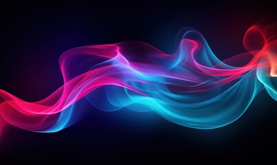 Obraz premium Abstract smoke pattern with vibrant colors flowing against a black background for art projects