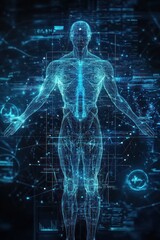 Human Anatomy Visualization with Data Background