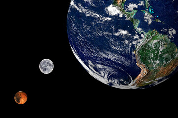 earth  moon and mars  © allen