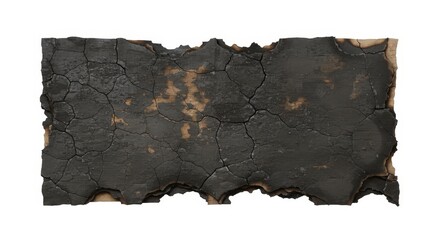 Burned Paper Texture White Background - Charred paper, grunge, textured, damaged, fire damage, representing loss, destruction, and resilience