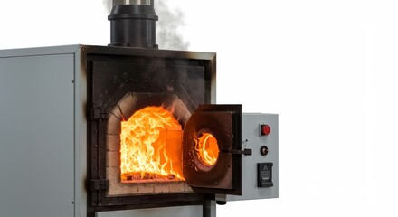 Burning Waste Disposal Unit - Efficient waste incineration, reducing landfill burden, environmental solution, sustainable disposal, clean energy potential. Symbolizing: efficiency, sustainability
