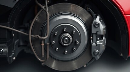Realistic Image of a Car's Disc Brake System