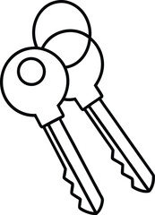 Keys line art vector illustration