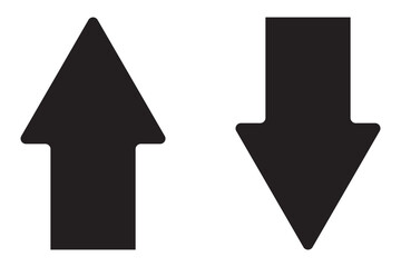 Rounded mini arrows, up-down icon. A small two-way black direction symbol. Isolated on a white background. Eps 10.