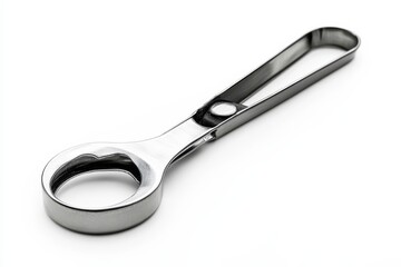 Sleek metal bottle opener resting on a clean surface, ready for a refreshing drink on a sunny day isolated on transparent background