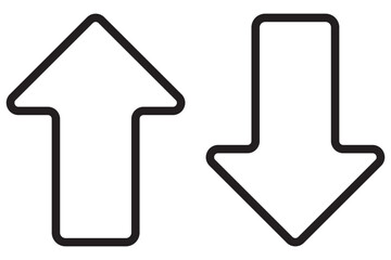 Rounded mini arrows, up-down icon. A small two-way black direction symbol. Isolated on a white background. Eps 10.