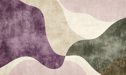 Modern dynamic chic design with muted mauve, olive, and cream colors for a sophisticated look