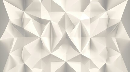 Abstract geometric background featuring a modern three-dimensional pattern with sharp angles and soft lighting effects in neutral colors