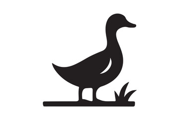 Duck icon silhouette with white background.01