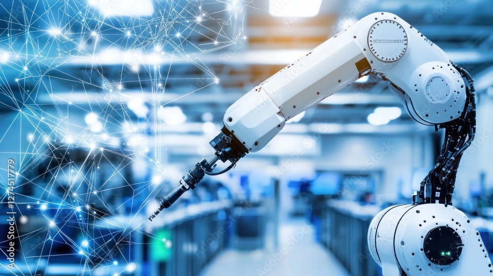 Wall mural advanced robotics and automation in modern industry: a glimpse into the future of manufacturing
