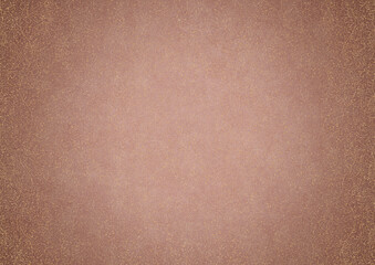 Hand-drawn abstract ornament. Light semi transparent pale pink and golden splatter on a pale pink back, with vignette of same pattern in gold on a darker color. Paper texture. A4. (pattern: p13-2c)