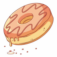 vector illustration of bread with sausage