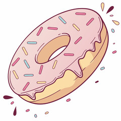 vector illustration of a donut on a white background