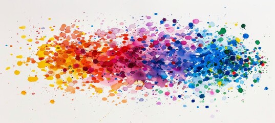 Fototapeta premium Minimalist white canvas featuring vibrant particles in random motion for a dynamic visual experience