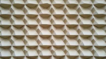 Fototapeta premium Geometric Wall Design with Repeated Patterns of Raised and Indented Shapes in a Modern Architectural Setting for Interior Decoration
