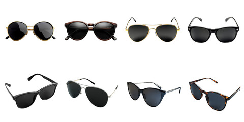 Modern sunglasses die cut transparent mock up in summer concept decoration.