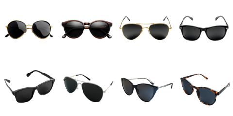 Modern sunglasses die cut transparent mock up in summer concept decoration.