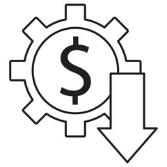 Lower Cost Icon, Cost Optimization Strategies, Budget-Friendly Solutions,  vector