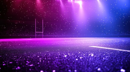 Night Stadium: Rugby Field Under Spotlight