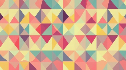 Abstract Geometric Pattern with Colorful Triangles in Pastel Shades, Soft Visual Texture for Background, Web Design, Advertising Use