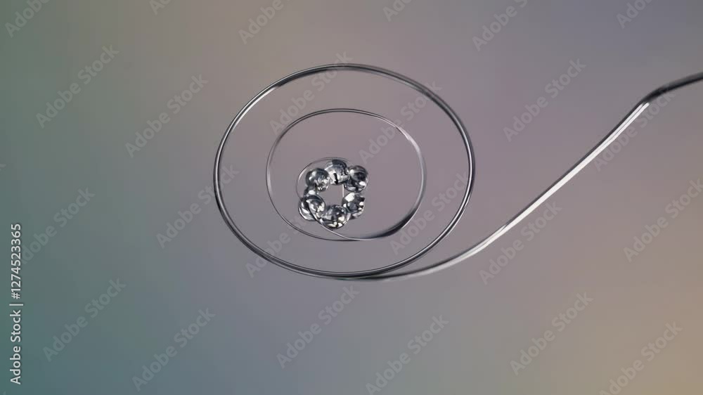 Poster dynamic gradient waves spiral of shimmering pearls