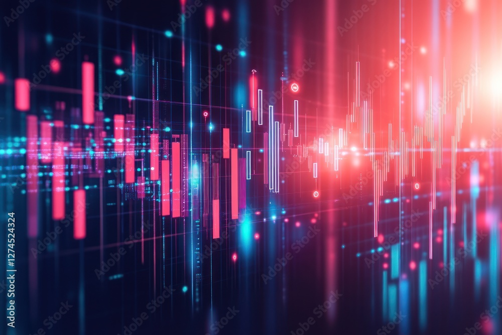 Poster vibrant data visualization with colorful graphs