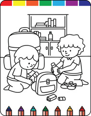 Simple and Easy Earthquake Coloring Sheet for Preschool and Kindergarten Students, Printable Earthquake Illustration for Kids Educational and Entertaining Coloring Page