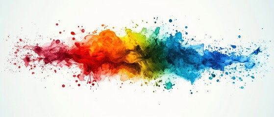 Vibrant color splash blending seamlessly from red to blue against a white background, evoking creativity and artistic expression