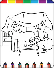 Simple and Easy Earthquake Coloring Sheet for Preschool and Kindergarten Students, Printable Earthquake Illustration for Kids Educational and Entertaining Coloring Page