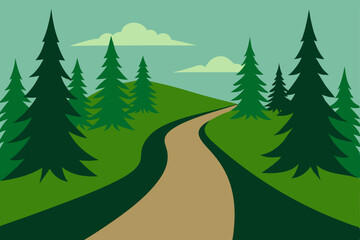 Fototapeta premium vector illustration of forest landscape