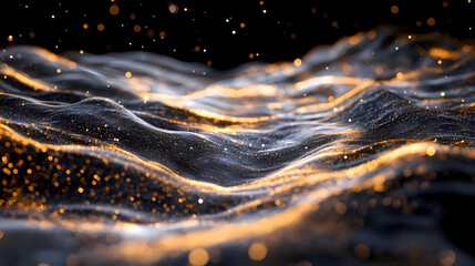 Illuminated cosmic stream of particles abstract space digital art galactic environment wide-angle view visual concept. Galactic Optical Illusions. Illustration