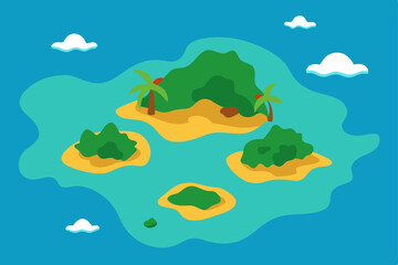 island in the sea vector illustration