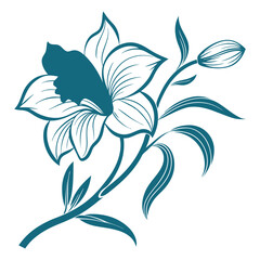 Orchid Elegance: Stunning Botanical Vector for Artistic Creations