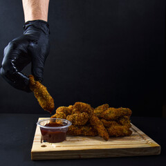 fried chicken wingsfood