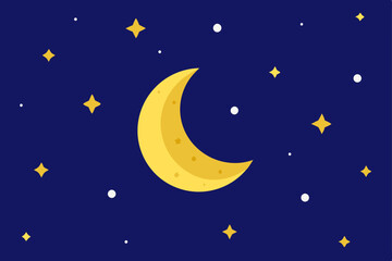 Naklejka premium moon and stars on the night sky