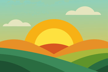 Fototapeta premium landscape with rainbow