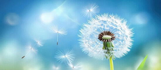 Obraz premium Macro photograph of a delicate white dandelion.