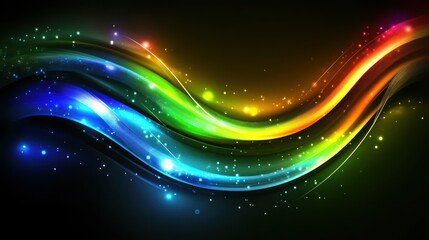 Obraz premium Abstract Colorful Waves Glowing With Sparkling Lights
