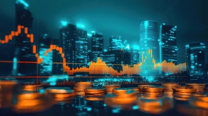 Intersection of data analysis and finance depicted through lines of coins.