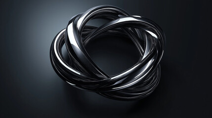 Naklejka premium Elegant black and silver whirl with high-speed rotational movement creating a striking visual display