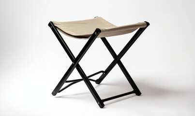 Space-efficient folding seat with a sturdy black frame ideal for portable and convenient seating