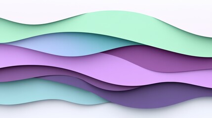 Obraz premium Soft elegant paper waves with a layered pastel design