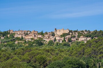 View of a small medieval village in the Provence region.