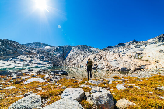 Hiker Appreciating The Magnificent View