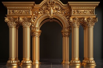 Obraz premium Majestic Golden Archway of a Fairy Palace